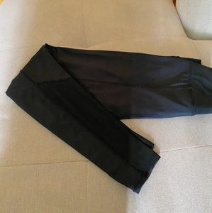 Black leggings with mesh detailing